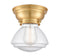 Olean Flush Mount shown in the Satin Gold finish with a Seedy shade