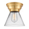 Cone Flush Mount shown in the Satin Gold finish with a Clear shade