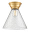 Cone Flush Mount shown in the Satin Gold finish with a Seedy shade