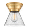 Cone Flush Mount shown in the Satin Gold finish with a Seedy shade