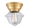 Oxford Flush Mount shown in the Satin Gold finish with a Clear shade