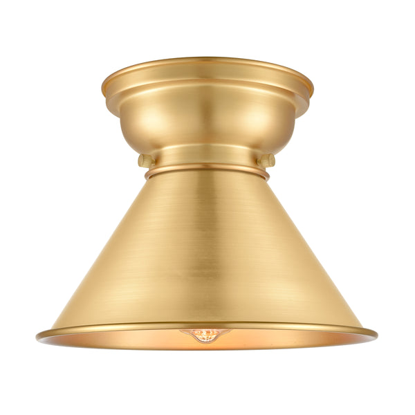 Briarcliff Flush Mount shown in the Satin Gold finish with a Satin Gold shade
