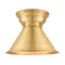 Briarcliff Flush Mount shown in the Satin Gold finish with a Satin Gold shade