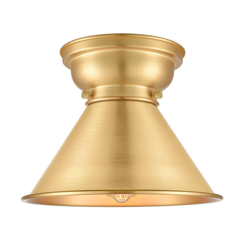 Briarcliff Flush Mount shown in the Satin Gold finish with a Satin Gold shade