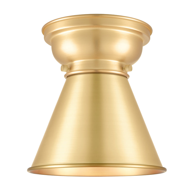 Appalachian Flush Mount shown in the Satin Gold finish with a Satin Gold shade