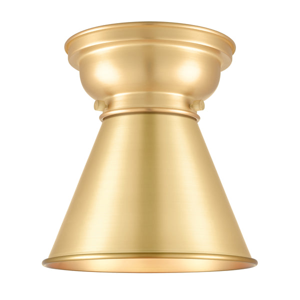 Appalachian Flush Mount shown in the Satin Gold finish with a Satin Gold shade
