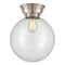 Beacon Flush Mount shown in the Brushed Satin Nickel finish with a Clear shade