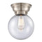 Beacon Flush Mount shown in the Brushed Satin Nickel finish with a Seedy shade