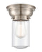 Dover Flush Mount shown in the Brushed Satin Nickel finish with a Seedy shade
