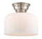 Bell Flush Mount shown in the Brushed Satin Nickel finish with a Matte White shade