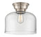 Bell Flush Mount shown in the Brushed Satin Nickel finish with a Clear shade