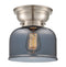 Bell Flush Mount shown in the Brushed Satin Nickel finish with a Plated Smoke shade