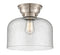 Bell Flush Mount shown in the Brushed Satin Nickel finish with a Seedy shade