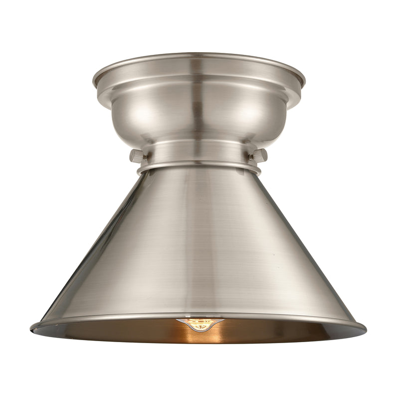 Briarcliff Flush Mount shown in the Brushed Satin Nickel finish with a Brushed Satin Nickel shade