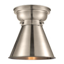 Appalachian Flush Mount shown in the Brushed Satin Nickel finish with a Brushed Satin Nickel shade