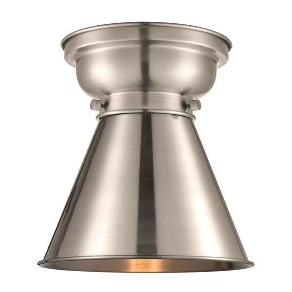 Appalachian Flush Mount shown in the Brushed Satin Nickel finish with a Brushed Satin Nickel shade