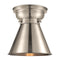 Appalachian Flush Mount shown in the Brushed Satin Nickel finish with a Brushed Satin Nickel shade