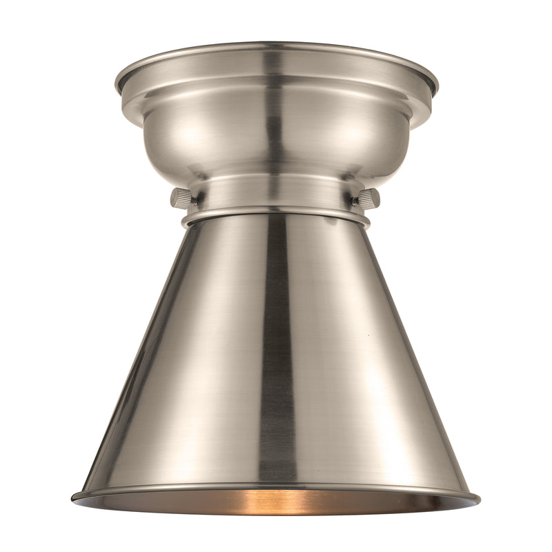 Appalachian Flush Mount shown in the Brushed Satin Nickel finish with a Brushed Satin Nickel shade