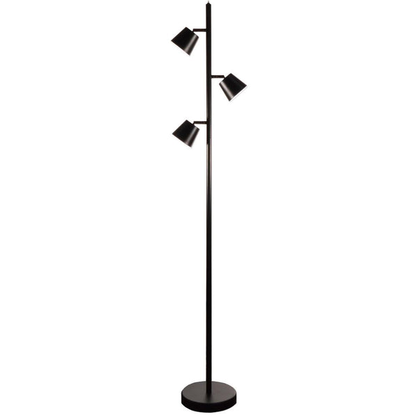 Dainolite 3 Light Floor Lamp, Matte Black 625LEDF-BK