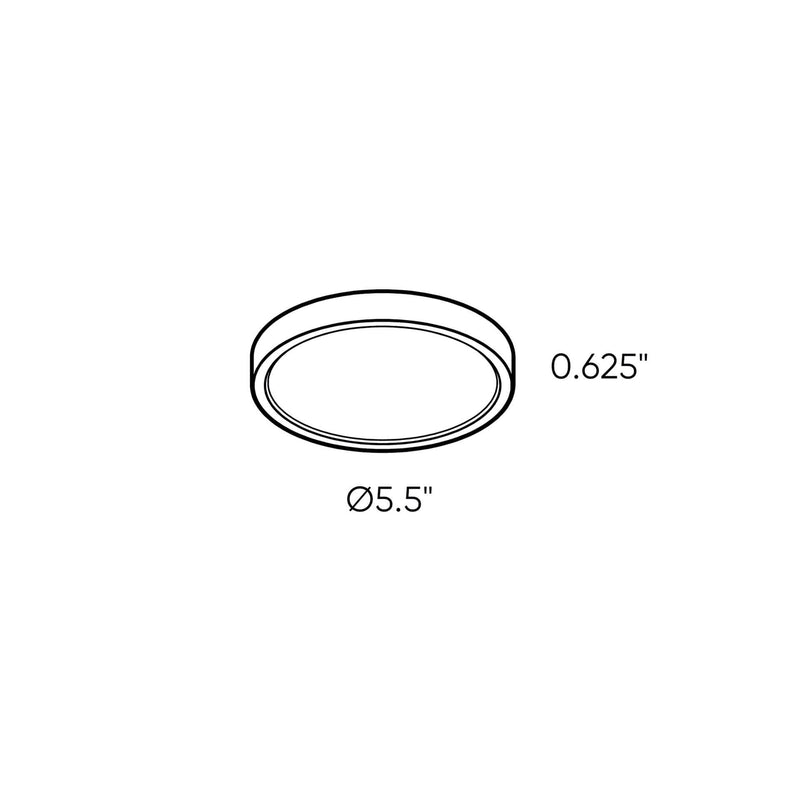 Dals Lighting 5" Slim Round LED Flush Mount 7205-WH