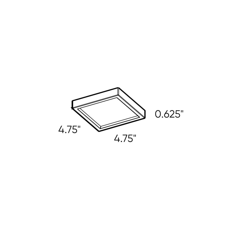 Dals Lighting 5" Slim Square LED Flush Mount 7205SQ-WH