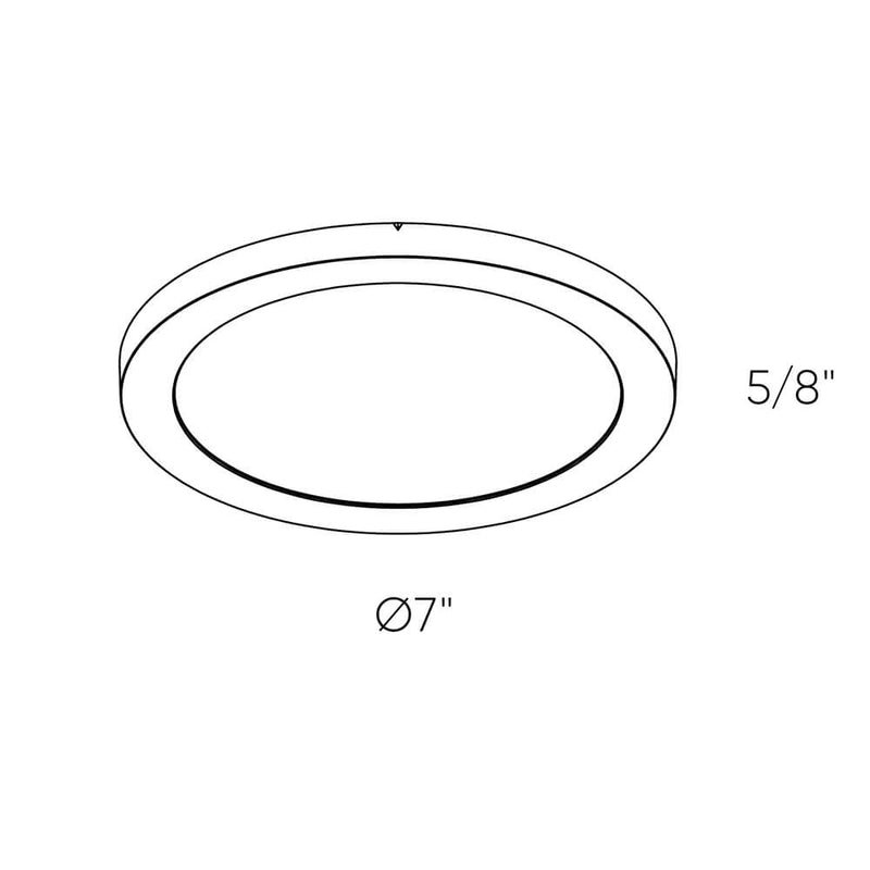 Dals Lighting 7" Slim Round LED Flush Mount 7207-WH