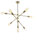 Dainolite 7 Light Incandescent Adjustable Pendant, Aged Brass 817P-AGB