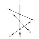 Dainolite 7 Light Pendant, Black Finish 817P-BK