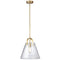 Dainolite 1 Light Incandescent Pendant, Aged Brass with Clear Glass 871P-AGB