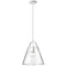 Dainolite 1 Light Incandescent Pendant, Matte White with Clear Glass 871P-WH