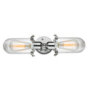 Centri Bath Vanity Light shown in the Polished Chrome finish with a Clear shade