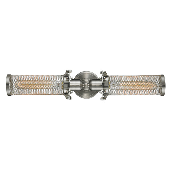 Quincy Hall Bath Vanity Light shown in the Brushed Satin Nickel finish with a Brushed Satin Nickel shade
