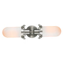 Centri Bath Vanity Light shown in the Brushed Satin Nickel finish with a Matte White shade