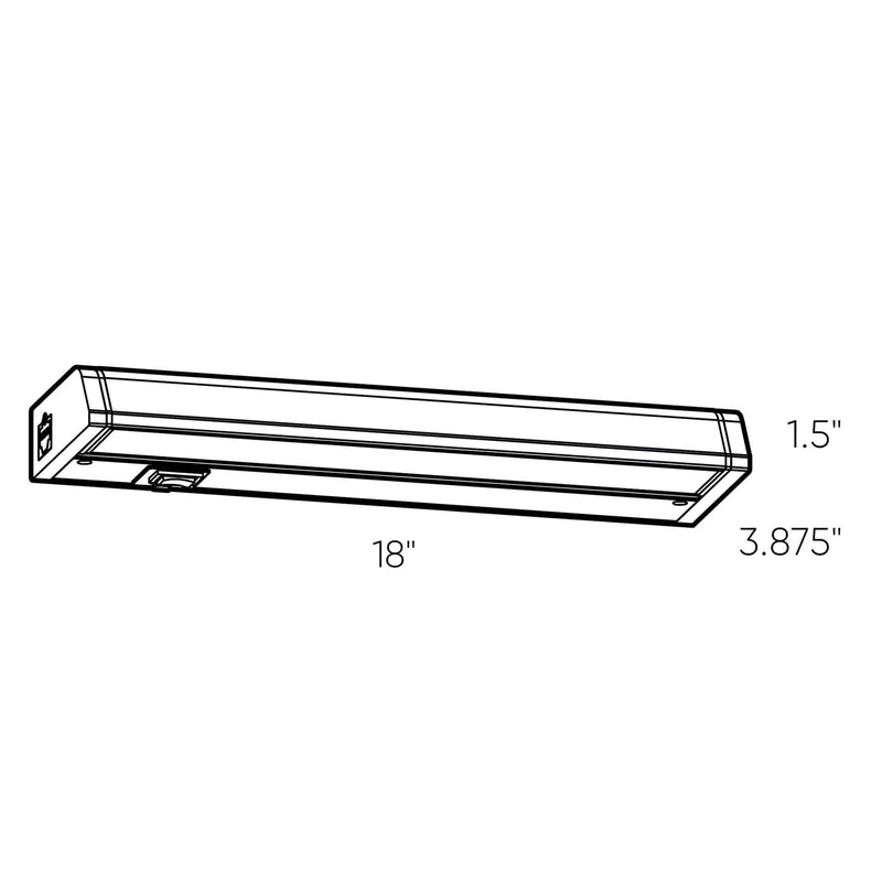 Dals Lighting 18" CCT Hardwired Linear Under Cabinet Light 9018CC-WH