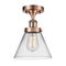 Cone Semi-Flush Mount shown in the Antique Copper finish with a Clear shade