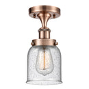 Bell Semi-Flush Mount shown in the Antique Copper finish with a Seedy shade