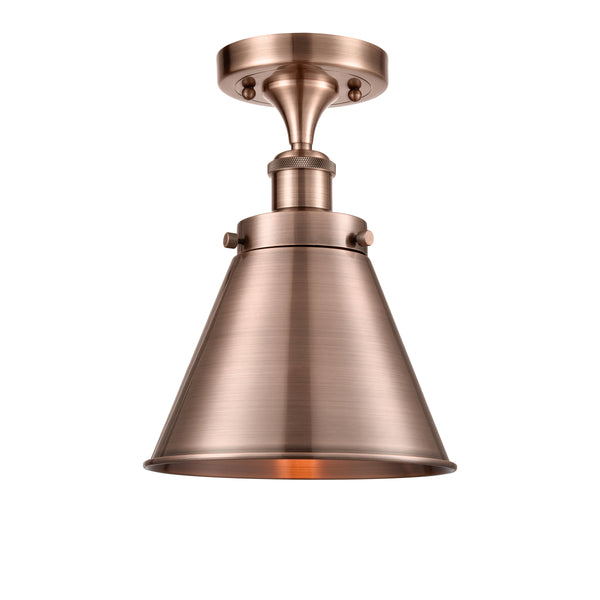 Appalachian Semi-Flush Mount shown in the Antique Copper finish with a Antique Copper shade