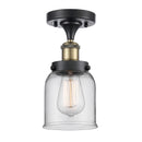 Bell Semi-Flush Mount shown in the Black Antique Brass finish with a Clear shade