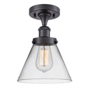 Cone Semi-Flush Mount shown in the Matte Black finish with a Clear shade