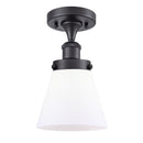 Cone Semi-Flush Mount shown in the Matte Black finish with a Matte White shade