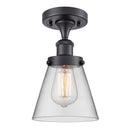 Cone Semi-Flush Mount shown in the Matte Black finish with a Clear shade