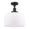 Bell Semi-Flush Mount shown in the Oil Rubbed Bronze finish with a Matte White shade