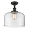 Bell Semi-Flush Mount shown in the Oil Rubbed Bronze finish with a Clear shade
