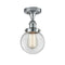 Beacon Semi-Flush Mount shown in the Polished Chrome finish with a Clear shade