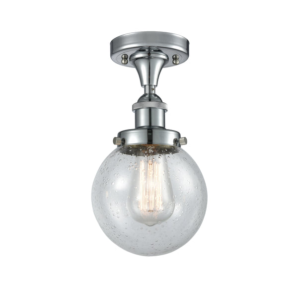 Beacon Semi-Flush Mount shown in the Polished Chrome finish with a Seedy shade