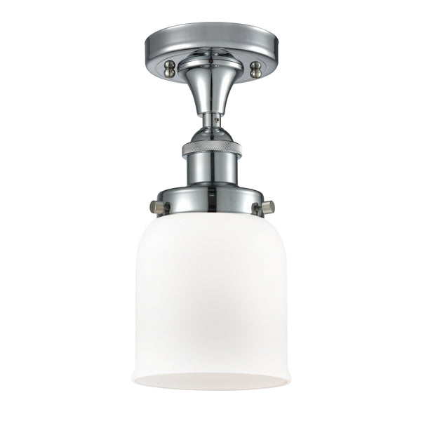 Bell Semi-Flush Mount shown in the Polished Chrome finish with a Matte White shade