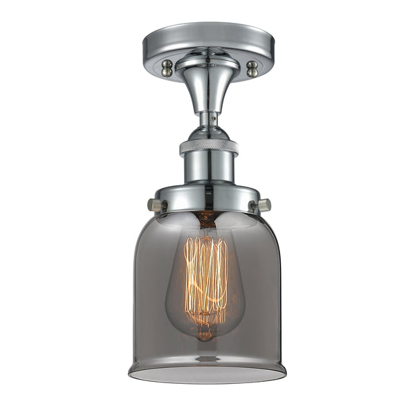 Bell Semi-Flush Mount shown in the Polished Chrome finish with a Plated Smoke shade