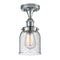 Bell Semi-Flush Mount shown in the Polished Chrome finish with a Seedy shade