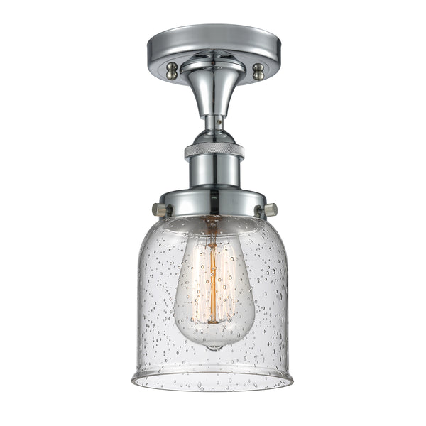 Bell Semi-Flush Mount shown in the Polished Chrome finish with a Seedy shade
