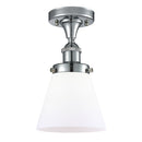 Cone Semi-Flush Mount shown in the Polished Chrome finish with a Matte White shade